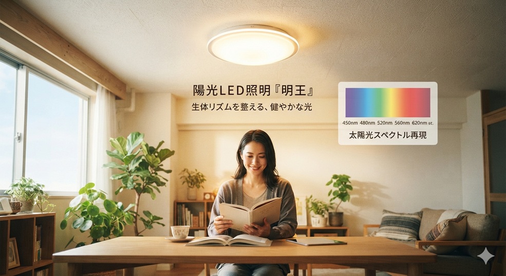 “人を整える光”を実現した、目・脳・心を整える「太陽のような光」 「陽光LED“明王”」